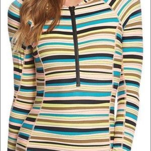 Volcom Salty Air Long Sleeve, Zip-Up One Piece
